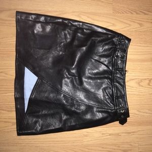 Black leather skirt