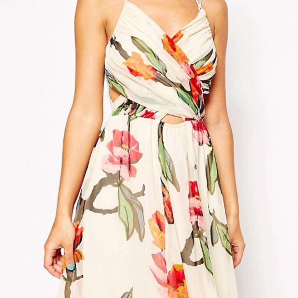 ASOS Cutout Floral Maxi