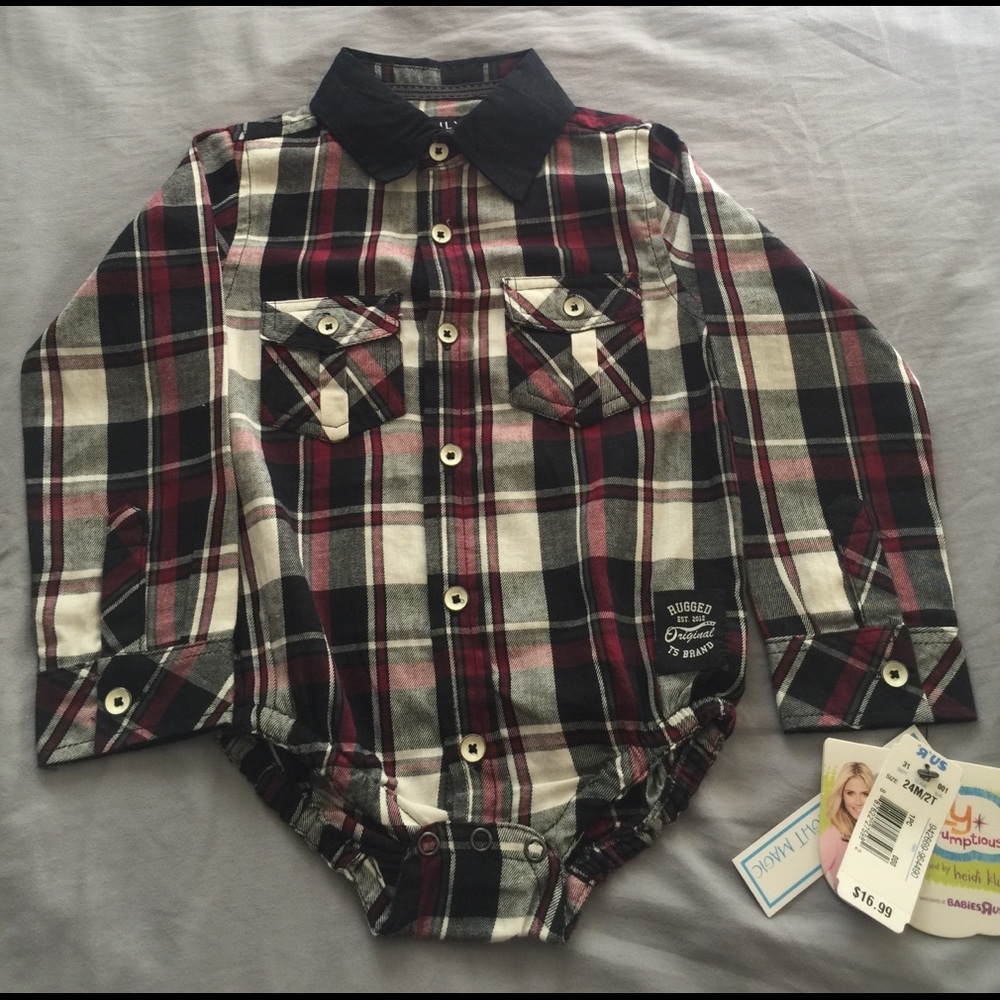Brand New Plaid Long Sleeve Onesie