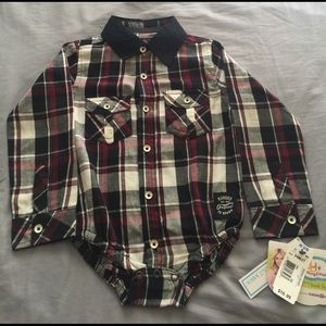Brand New Plaid Long Sleeve Onesie