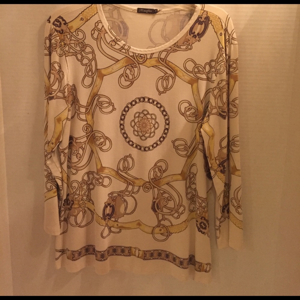 J.McLaughlin silk and spandex crew neck top size M