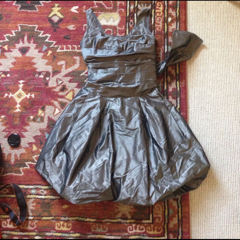 Metallic silver Vera Wang dress