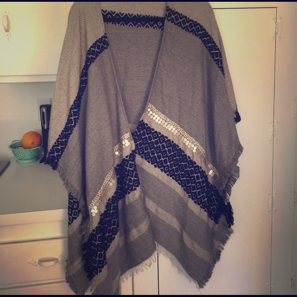 Anthropologie poncho wrap