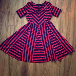 Red and Navy striped dress from The Limited