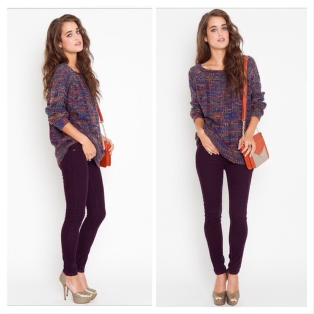 Free People dark purple/grayish skinny curdoroy