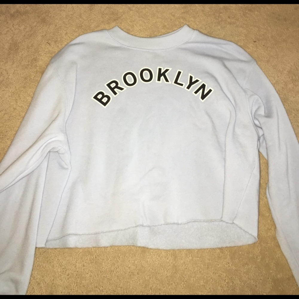 Pale blue fleece crop sweater!