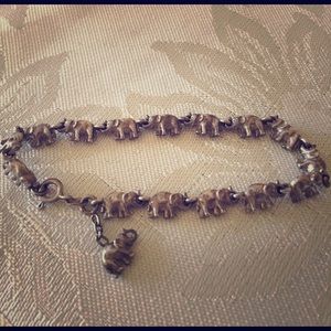 Silver elephant link bracelet