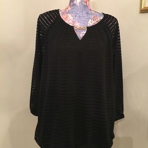 Brand new silky & sexy jet black blouse!