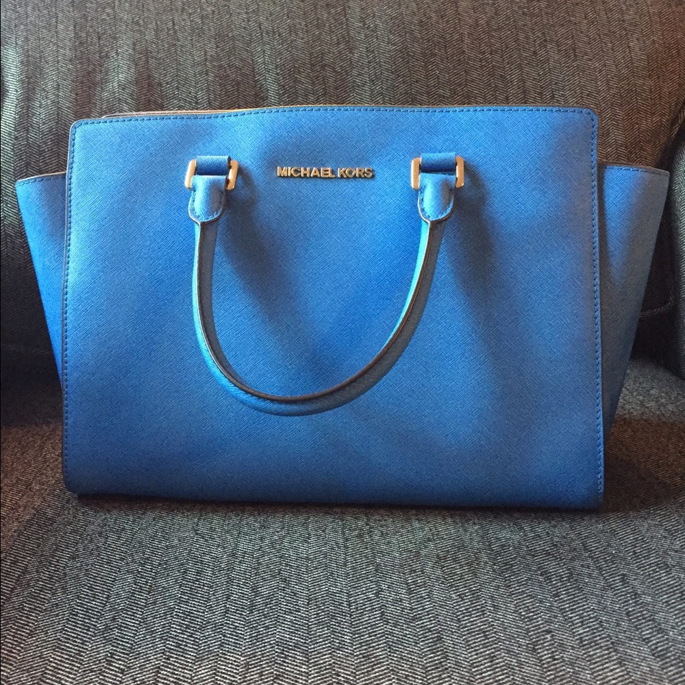 Rare Heritage Blue Michael Kors Large Selma Bag