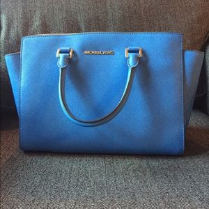 Rare Heritage Blue Michael Kors Large Selma Bag