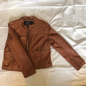 Blanc Noir Tan Leather Jacket
