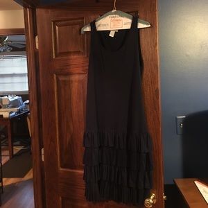 Navy blue polyester rayon dress