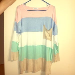 Women's boutique color block top