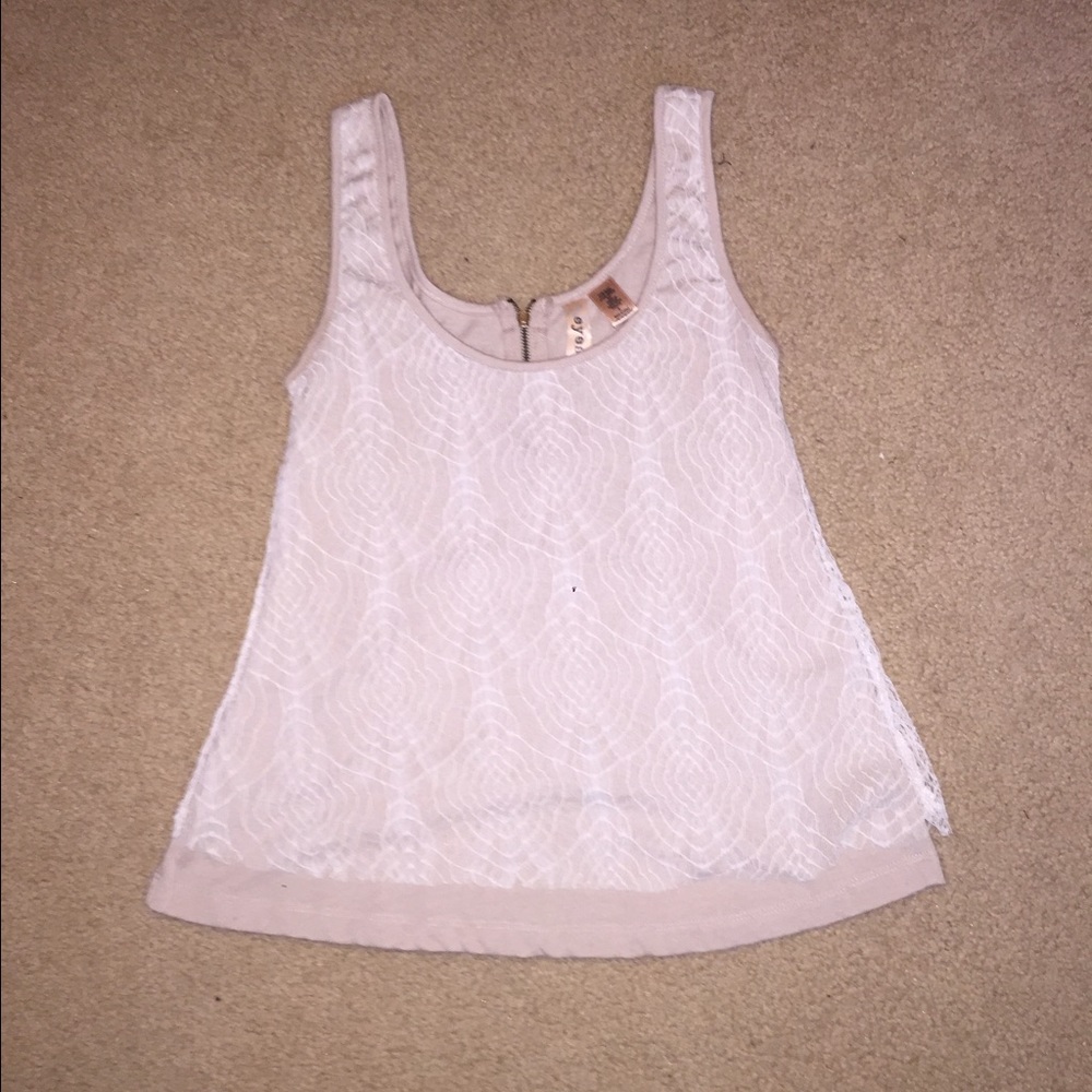 Cream and White Lace Tank Top size Small