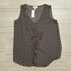 Loft sleeveless polka blouse
