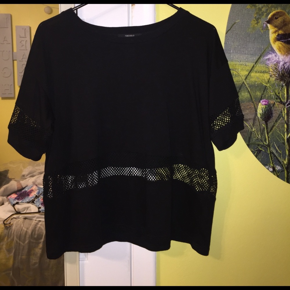 Black mesh shirt