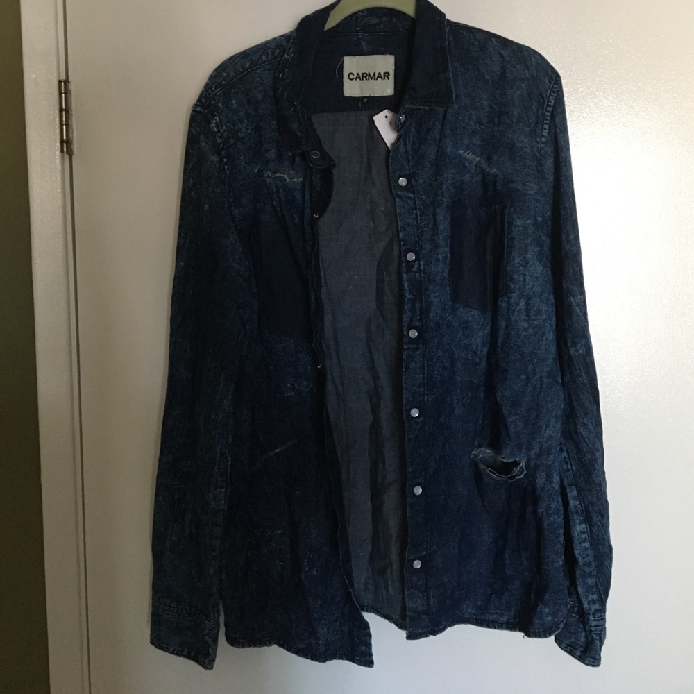 Lf lightly distressed chambray shirt