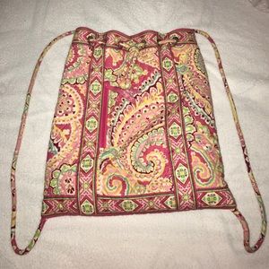 Vera Bradley Drawstring Bookbag in Capri Melon