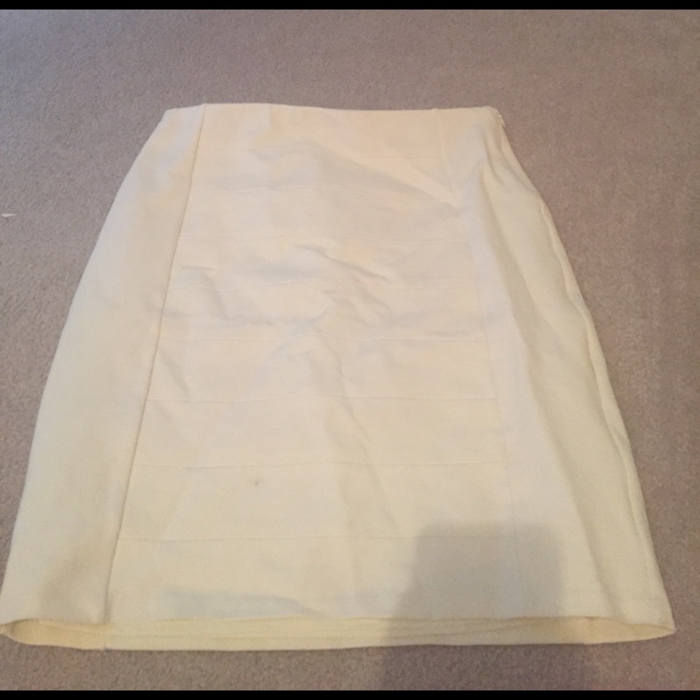 Cream Pencil Skirt