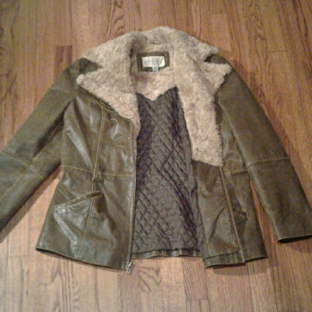 Woman's St.Johns Bay Leather Coat