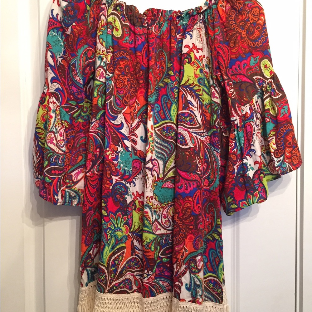 Summer patterned swim suit cover up