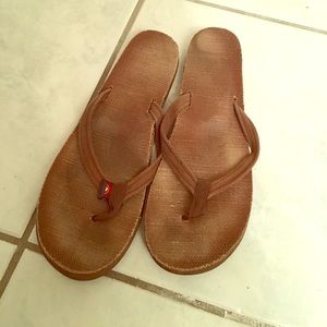 Rainbow burlap sandals