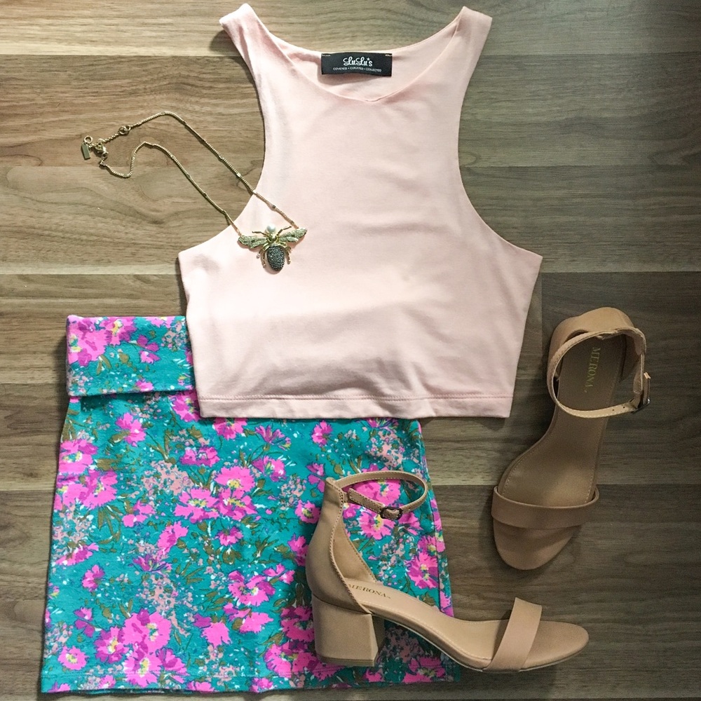 Lulu's Peach Crop Top