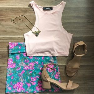 Lulu's Peach Crop Top