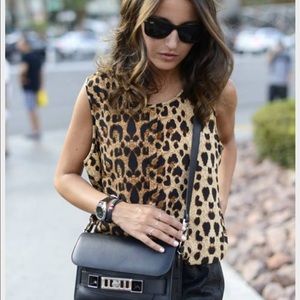 Top shop leopard tank with heart print