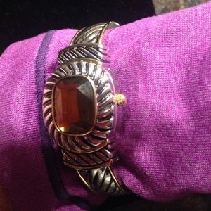 Silver and gold bracelet watch