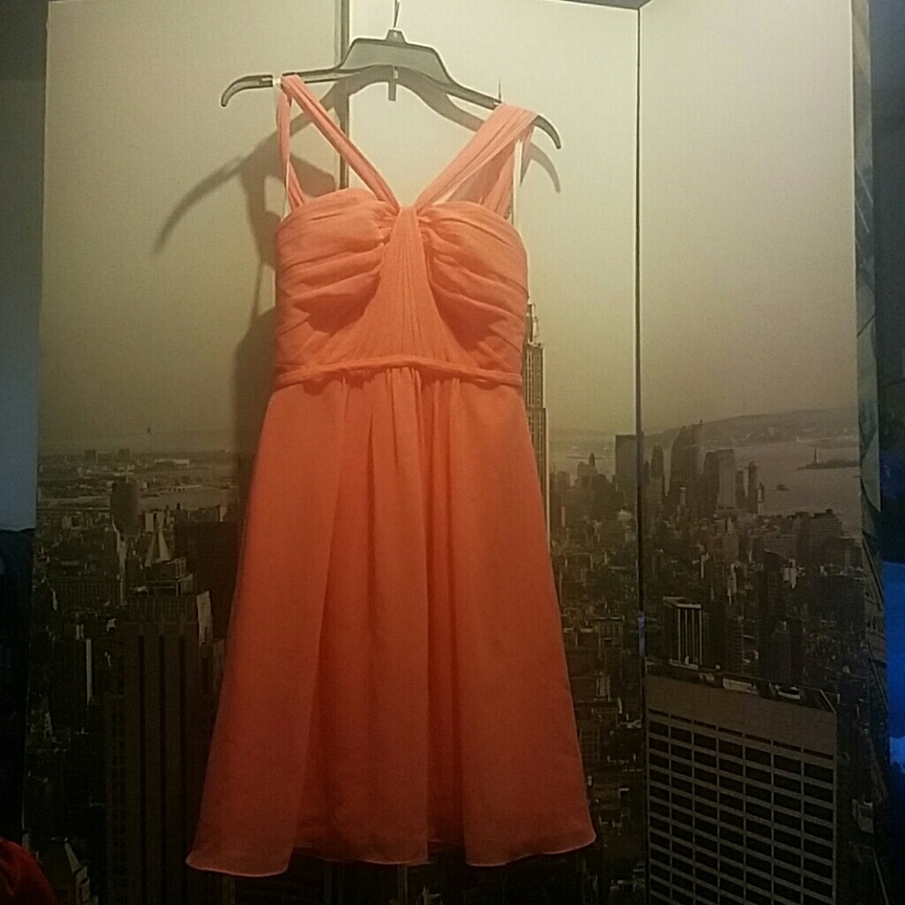 Davids bridal coral bridesmaid dress