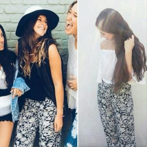 3/$30 LF Black White Paisley Cropped Trouser Pants