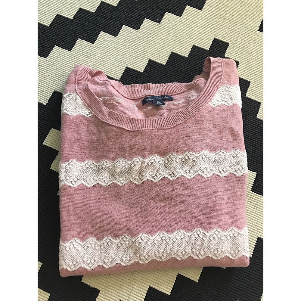 AEO Blush Lace Sweater