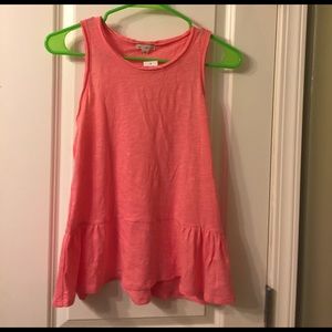 Gap peplum tank, coral color, size XS