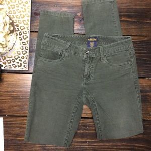 Ralph Lauren Rugby Skinny Olive Corduroy Pants 4