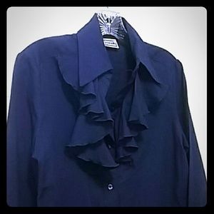 Ruffle neck vintage blouse
