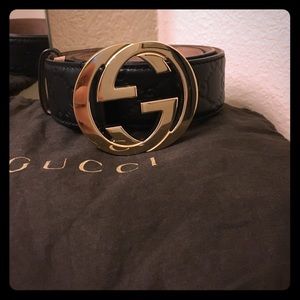 Authentic Gucci Signature Leather Belt
