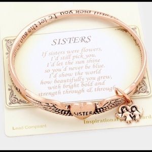 sisters charm heart bracelet
