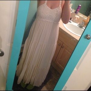 White Crochet Maxi Dress