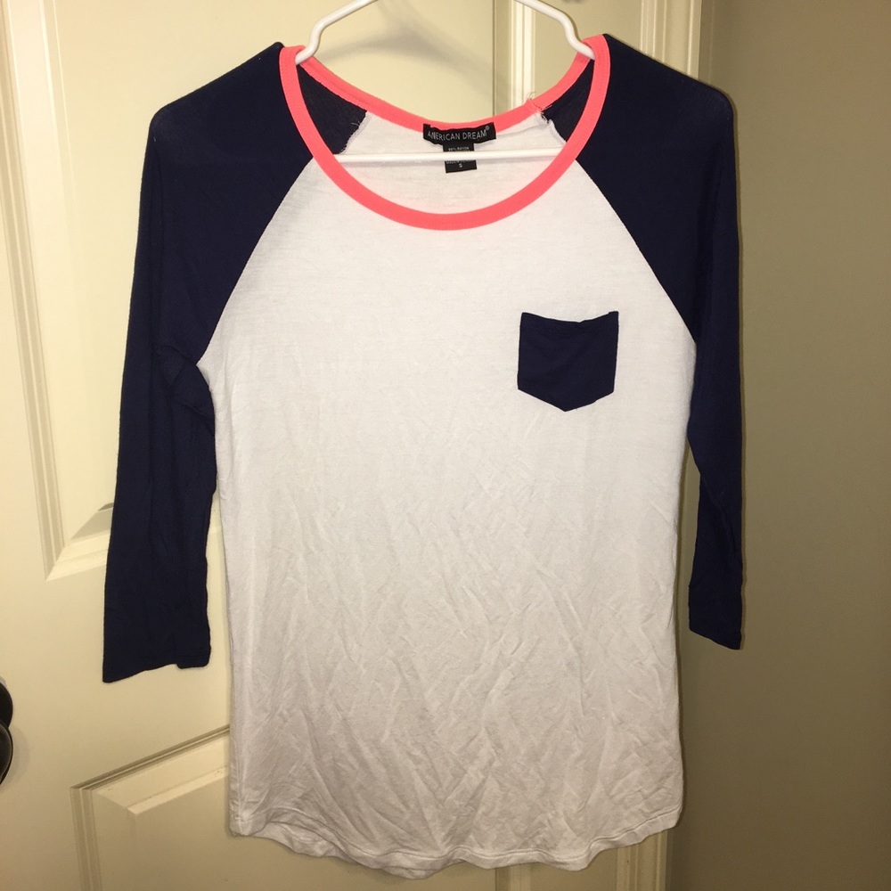White Color Block Top