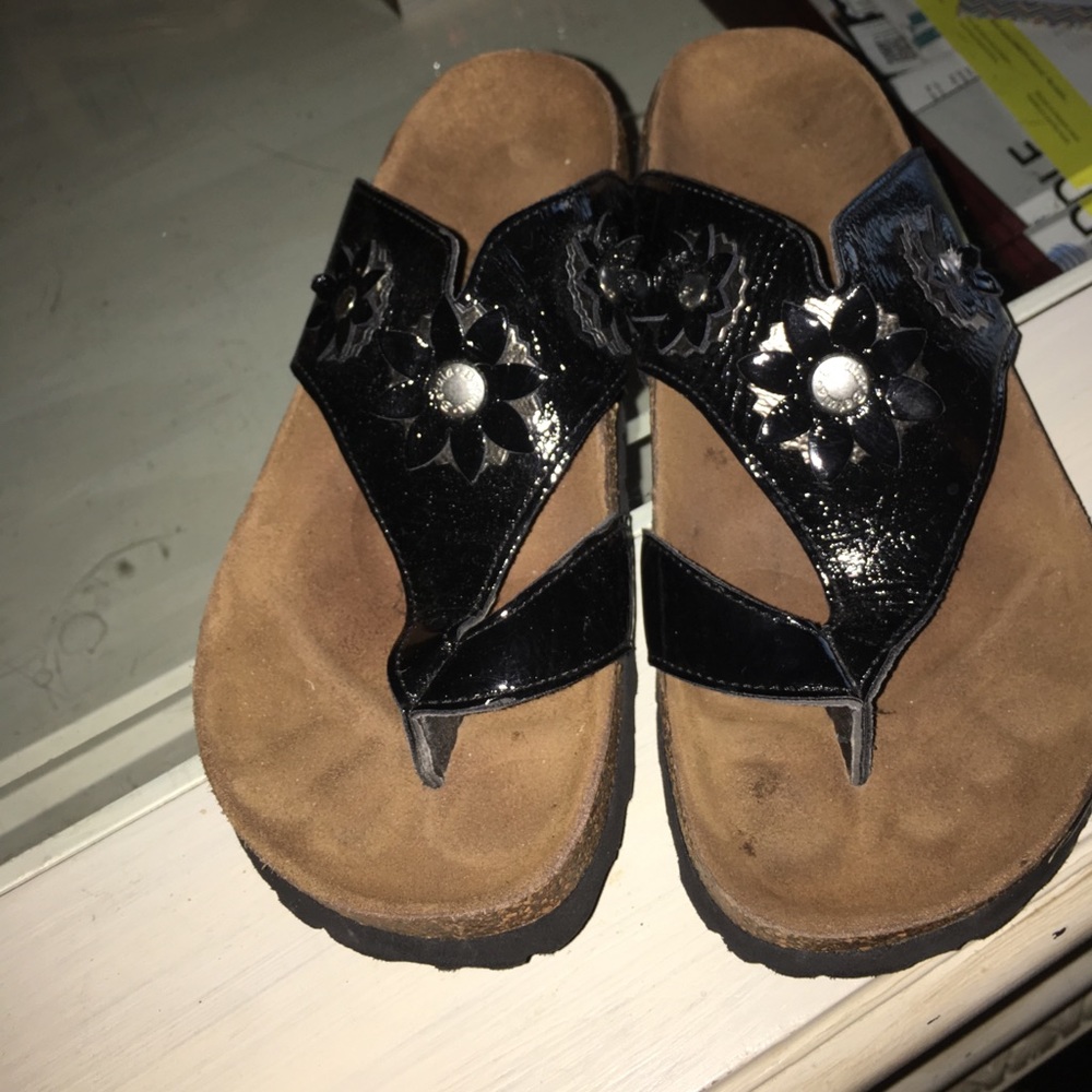 Ladies Black patent sandals Betula by Birkenstock