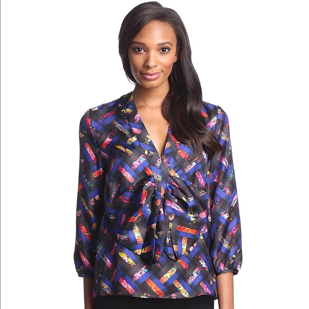 SALE Cynthia Rowley Basket Weave Blouse
