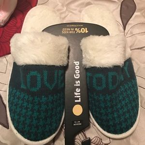 "LOVE TODAY" Life is Good Slippers