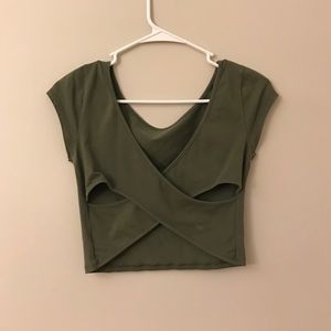 Green crop top