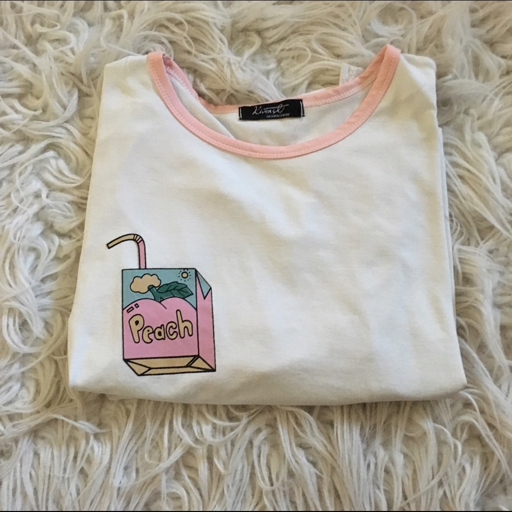 Peach baseball tee