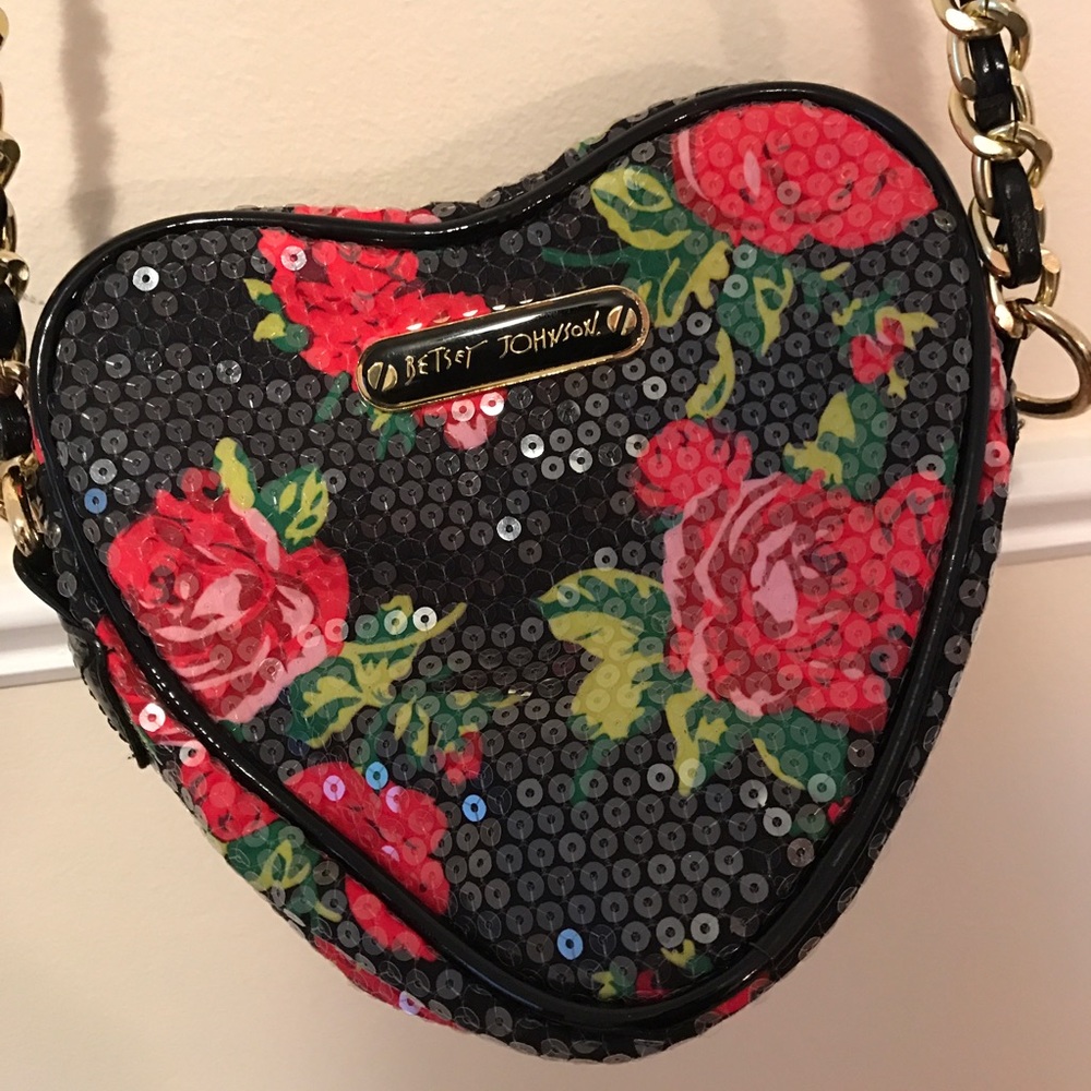 Betsy Johnson heart shaped satchel