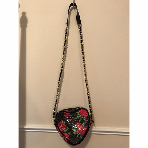 Betsy Johnson heart shaped satchel - Picture 2 of 2