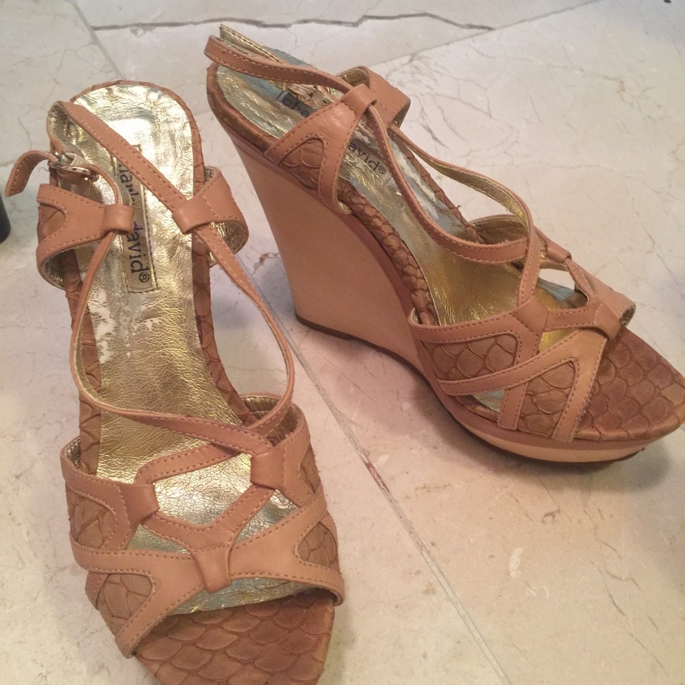 Sold Charles David sandals embroiled python sz 6