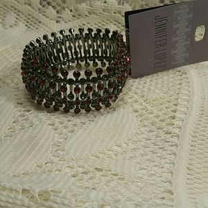 Jennifer Lopez Red Faux Crystal Stretch Bracelet