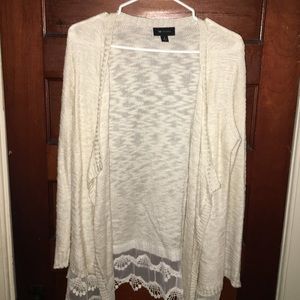 Cream Triangle Lace Cardigan